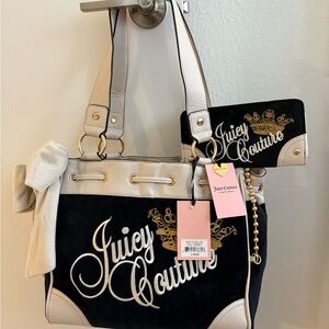 Juicy Couture Black and White Shoulder Bag